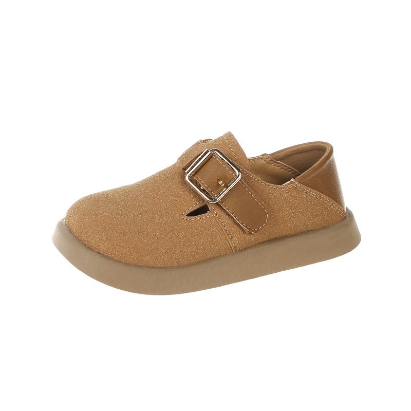 Zapatos individuales para niñas 2024 Primavera y otoño Nuevos zapatos de cuero para niños Retro Velcro Zapatos de cuero casuales para bebés femeninos Moda británica_voghion.com
