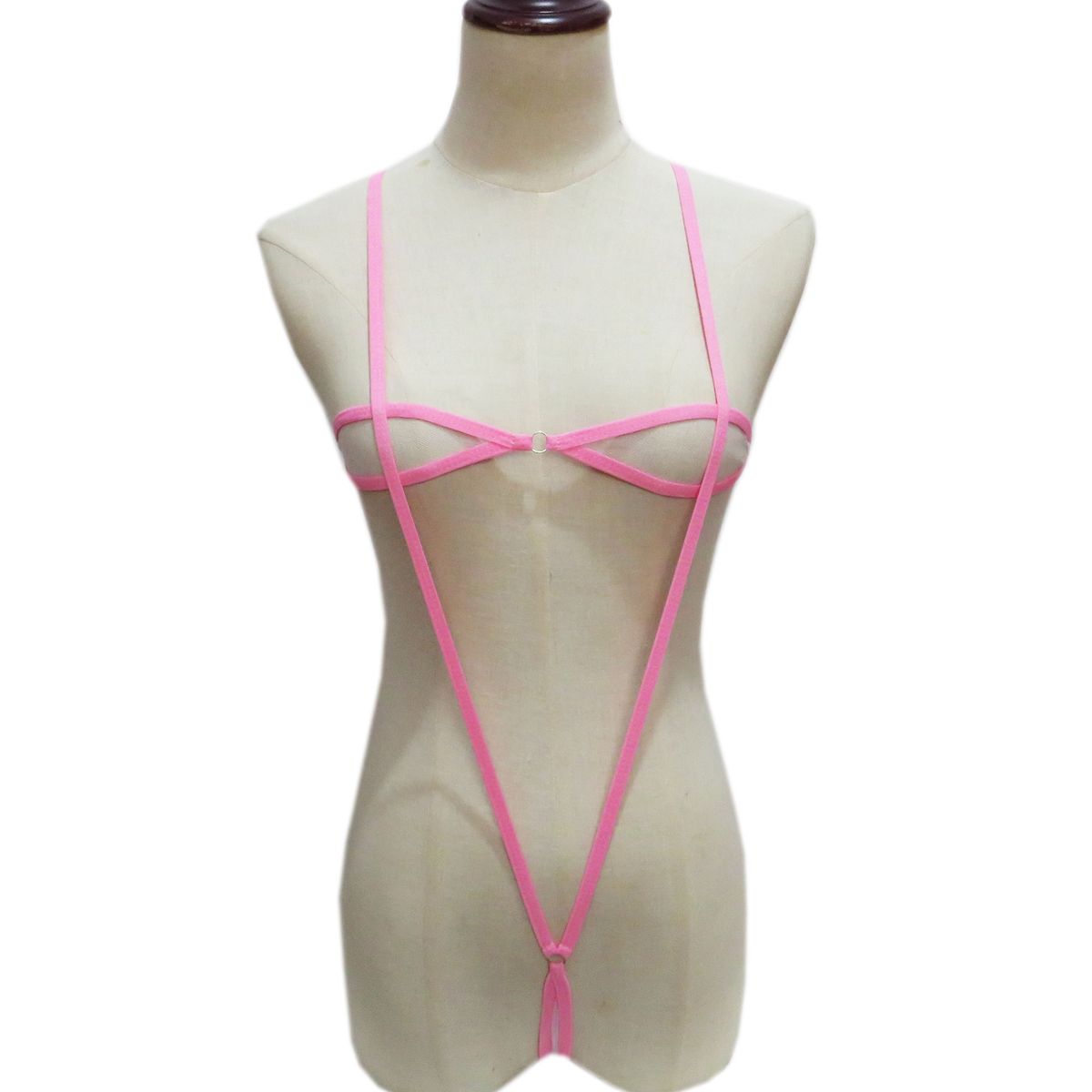 Maillot de bain mini pour femme, maillot de bain sexy transparent à trois points, en maille_voghion.com
