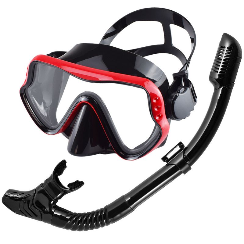 Taucherbrille Atemschlauchset für Damen und Herren Neue Erwachsene mit großem Rahmen Silikonspiegel Schwimm-Schnorchelmaske Taucherbrille_voghion.com