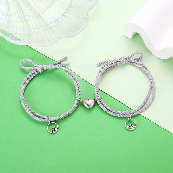 Braccialetto di coppia con elastico semplice e lucchetto a chiave "Love Eachother", un paio di gioielli da mano con corda da uomo e da donna._voghion.com