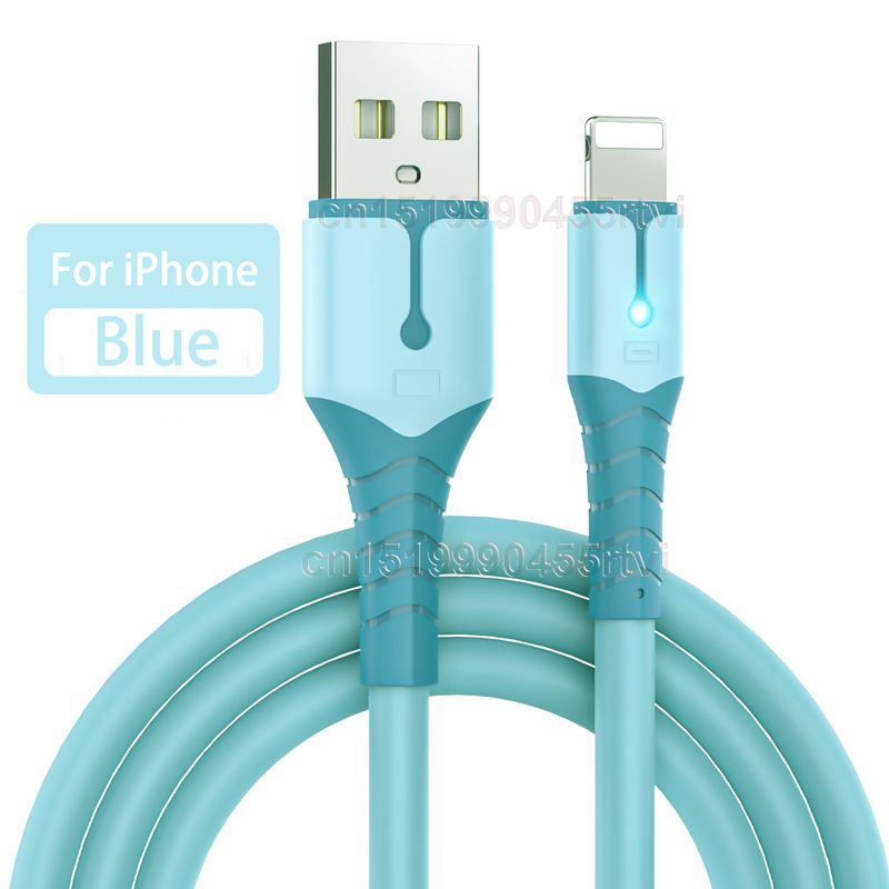 Greito įkrovimo USB laidas skirtas iPhone 13 12 11 Pro Max XS X 8 7 6s skysto silikono duomenų kabelis, telefono įkrovimo li_voghion.com