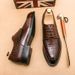 British Style Brogue Leather 2022 Autumn Fashion Casual Lace-up Single Men's Suit Shoes_voghion.com