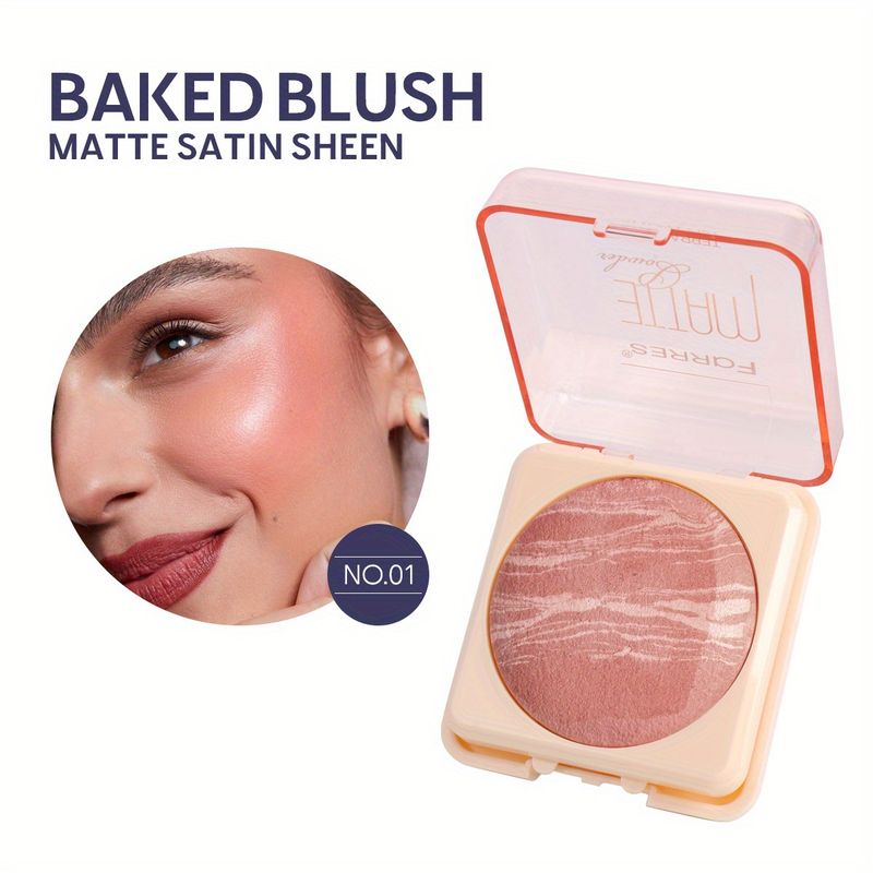 【Baked Blush】Lightweight, Natural Color, Long-Lasting - Easy To Blend, Multi-Functional For Daily/Stage/Evening Makeup_voghion.com