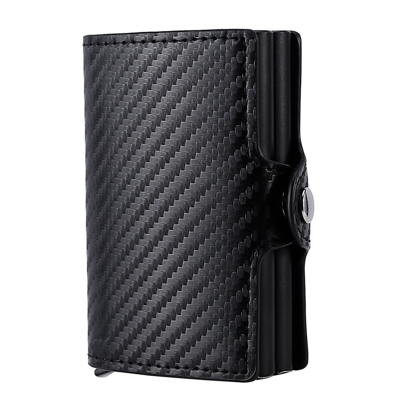 PU pack double-layer aluminum alloy automatic box, sleeve, RFID card clip_voghion.com