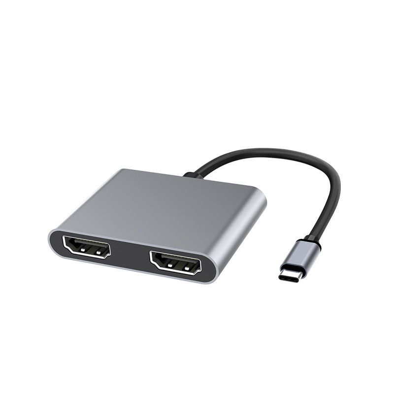2-Port USB C Hub zu Dual HDMI-4K 60HZ Dual Screen Erweiterung Typ C Dockingstation für Macbook Laptop Handy PC_voghion.com