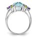 Sterling Silver Rhodium Light Swiss Blue Topaz, Amethyst & Peridot Ring_voghion.com