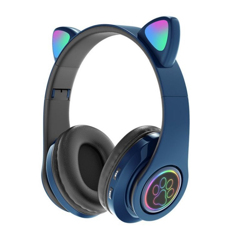 2024 yeni B39 kulaklıklar, kedi kulaklı kablosuz Bluetooth kulaklıklar, ışıklı kart takılabilir katlanabilir, ağır baslı oyun kulaklıkları_voghion.com