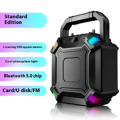 T2 Bluetooth Taşınabilir Kare Dans Moda Renkli Işık Hoparlör_voghion.com