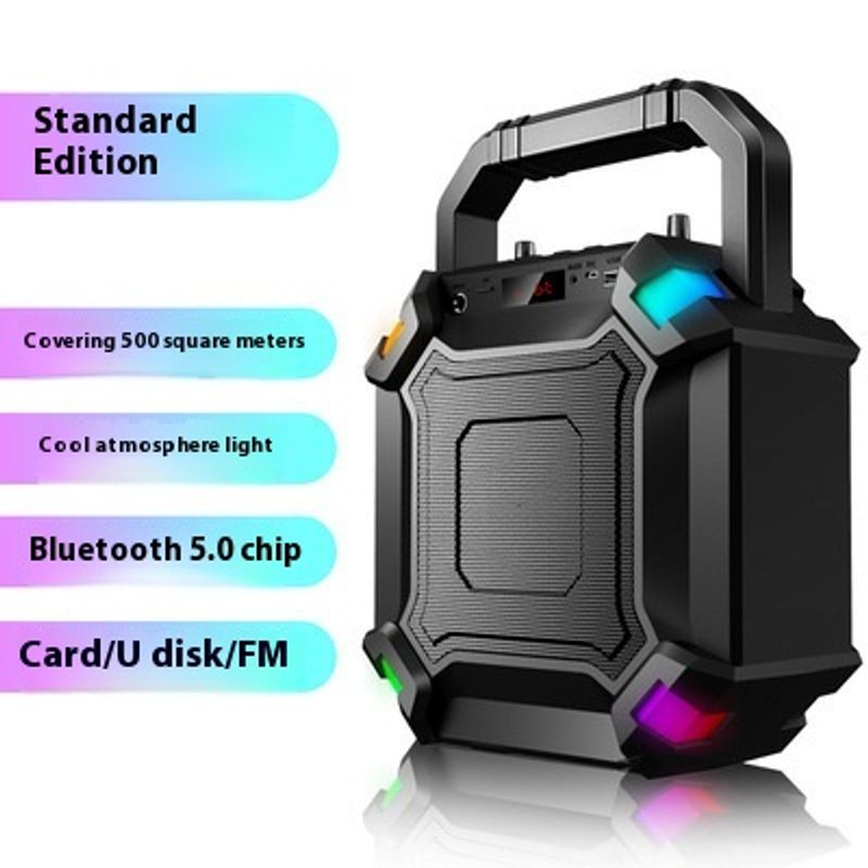 T2 Bluetooth Portable Square Dance Fashion Colorful Light Speaker_voghion.com