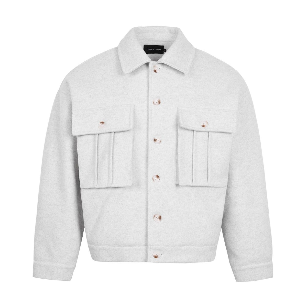 Herrenbekleidung Lockere Jacke im Hemdstil. Herren-Overshirtjacke aus Wollmischung für den Winter – Warmer Mantel mit lockerer Passform und stylischem Lagenlook für Freizeit und Pendeln._voghion.com