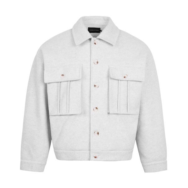 Herrenbekleidung Lockere Jacke im Hemdstil. Herren-Overshirtjacke aus Wollmischung für den Winter – Warmer Mantel mit lockerer Passform und stylischem Lagenlook für Freizeit und Pendeln._voghion.com