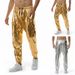Herren Metal Sparkly Jogging-Jogginghose Party-Stretchhose für Männer_voghion.com
