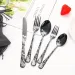20-Piece Black Cutlery Set - Steak Knife, Fork, Dessert Spoon_voghion.com
