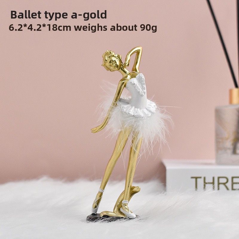 Cute Ballet Dance Figurine For Living Room Entrance TV Wine Cabinet Girl Sculpture Decoration Ornament_voghion.com