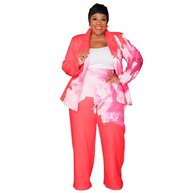 Women's Clothing Autumn and Winter New Printed Jacket Suit Casual Pants _voghion.com