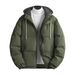 Herrenbekleidung Herren-Winterjacke aus Baumwolle mit Kapuze – warmer, bequemer und stylischer Freizeitmantel für kaltes Wetter (Weiß, Schwarz, Rauchblau, Armeegrün)_voghion.com