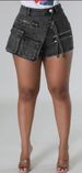 2025s CM8676 New Women's Stretch Denim Cargo Shorts With Zipper And Multiple Pockets_voghion.com