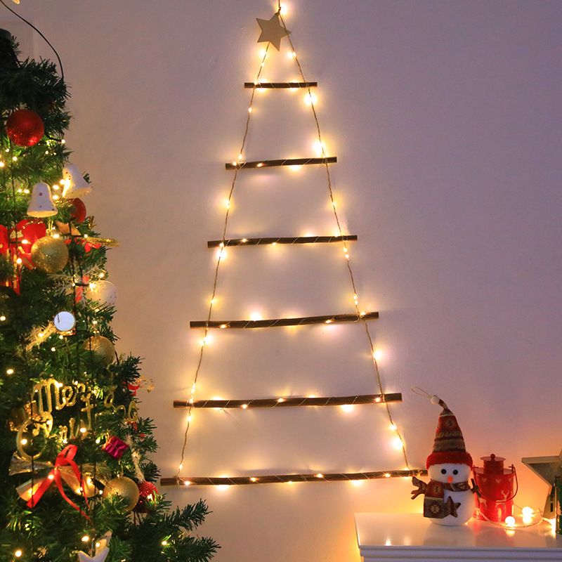 60/70 LED Christmas Decorative Lights With Remote Control - Tree, Ladder, Pinecone, Santa & Bow Designs_voghion.com