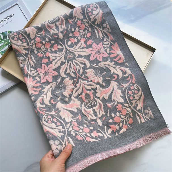 Eleganti donne mondane floreali in inverno, scialle versatile e spesso per il calore, sciarpa taglia 666_voghion.com