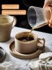 Coffee Fancy Latte Ceramic And Saucer Set Creative Home Mug Milk Oatmeal Breakfast Cup_voghion.com