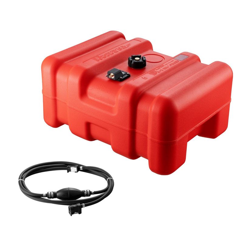 VEVOR Marine Fuel Tank, 14.53 Gallon/55L, Portable Boat Fuel Gas Tank For Outboard Engine Boats, Plastic Outboard Marine Boat Fuel Tank With Hose, Easy To Carry For Yacht, Fishing Boat, Deck Boat, Red_voghion.com