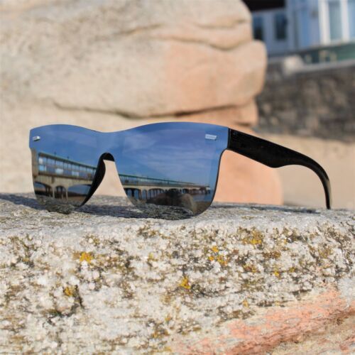 Sunclasses wood grain pattern frame UV400 Sunclasses Mirrored lens Men Women_voghion.com