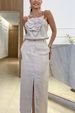 2025 Spring Summer New Three-Dimensional Flower Strap Top Pocket Half Skirt Elegant Cotton Linen Set For Women_voghion.com