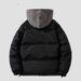 Plus Size Two-Piece Jacket For Men Winter Loose Casual Thickened Fleece Cotton Coat With Hood_voghion.com