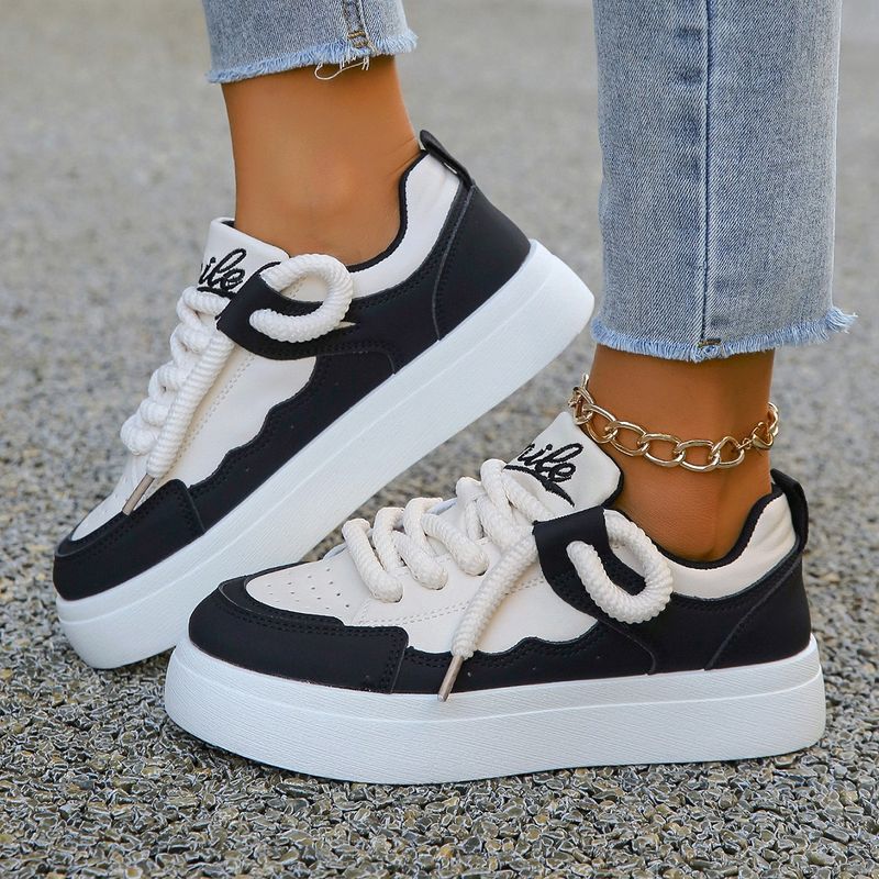 RenMou 2025 Niche Bread Women's Autumn New Casual White Shoes, Large Size Thick Soled Low Top Trendy Board Shoes Exclusive Supply_voghion.com