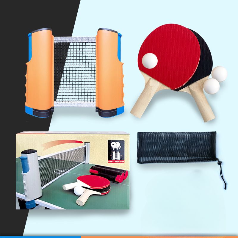 Stretchable Table Tennis Mesh Frame Color Box Set, Home Standard Portable Net Pillar Table Tennis Racquet Combination Set_voghion.com