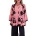 Women's Clothing Irregular Printed V-neck Long-sleeved Ruffled Shirt_voghion.com