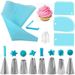 Silicone Piping Bags And Tips Set Cake DIY Decorating Kit With Stainless Steel Nozzle Reusable Silicone Pastry Baking Tool_voghion.com