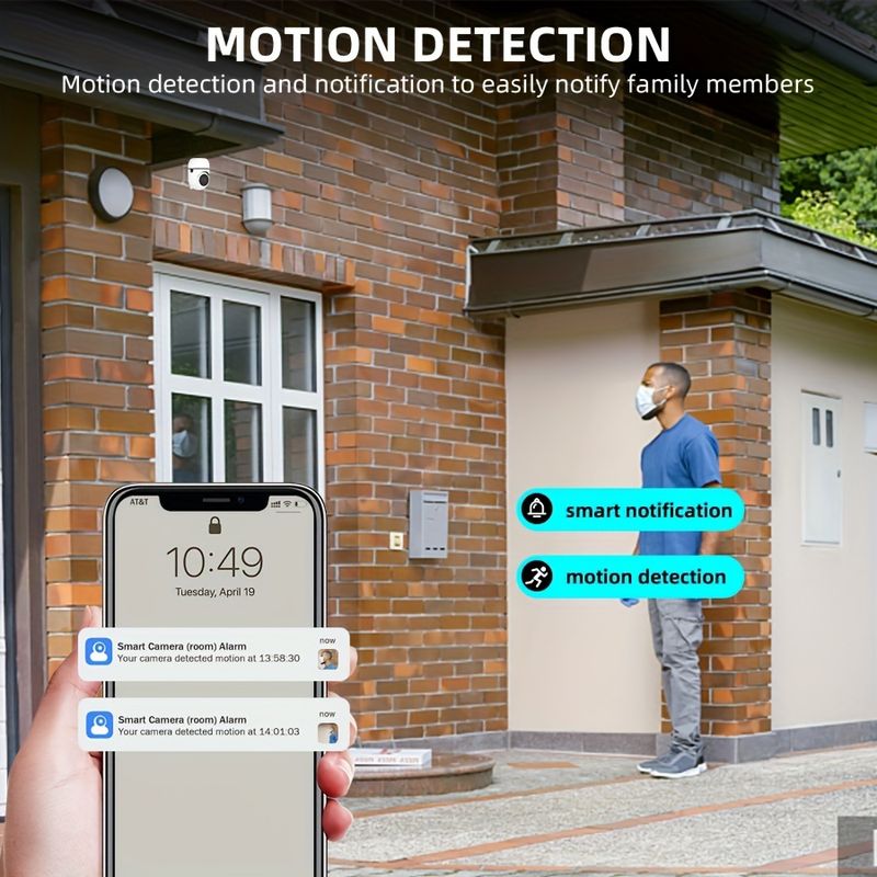 High Definition 1080P Wireless Security Camera, With AI Intelligent Humanoid Tracking And Motion Detection Functions, Support 2.4G Alarm Push,_voghion.com