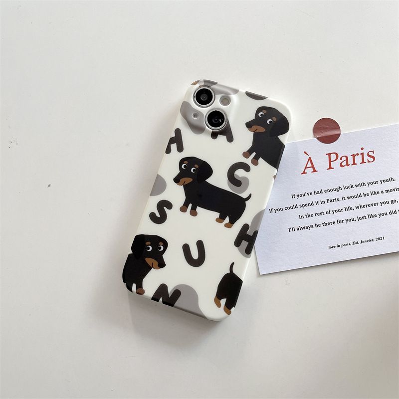 English Sausage Dog Suitable For IPhone 14 Creative 12 ProMax Phone Case XR Iphone 13 New 11 Anti Drop Xs_voghion.com