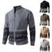 Herren-Strickpullover mit Reißverschluss und Stehkragen in Übergröße, Retro-Jacquard, lässiger Pullover-Cardigan für den Winter, modisch und bequem_voghion.com