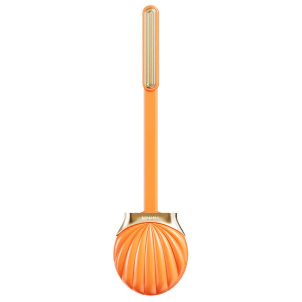 Long Handle Silicone Flat Toilet Brush with Shell Shape Holder Dead Corner Cleaning Punchless Bathroom Accesories Sets Tools_voghion.com