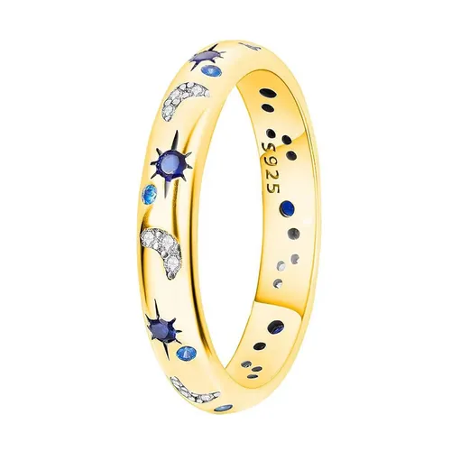 S925 Sterling Silver Kvinnlig Måne Stjärnhimmel Ljus nischdesign High End Designermodell_voghion.com