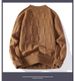 Pullover Herren Rundhals Pullover Strickpullover Quadratischer Herren Langarm Trendy Casual Thread_voghion.com