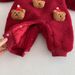 Alyce-xiyue1baobao Tenue rouge du Nouvel An, combinaison matelassée ours de Noël pour bébé, vêtements tendance pour nouveau-né_voghion.com