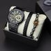 Pánská sada vodotěsných hodinek OMYA 3ATM kalendář Quartz z nerezové oceli dárková krabička s náramkem_voghion.com