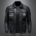 Men's Clothing Jacket Casual Leather Men's Biker Jacket Slim PU Leather Jacket With Lapel_voghion.com