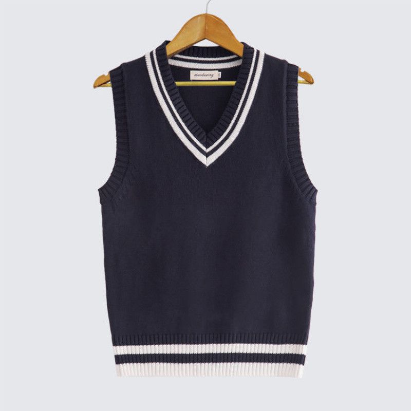 Herrenbekleidung Herbst und Winter Neue ärmellose Pulloverweste Herren V-Ausschnitt Übergröße Strickweste Damen Wollweste Teenager_voghion.com