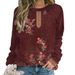 Women's dyed retro printed 3D digital printed casual women's sweatshirt_voghion.com