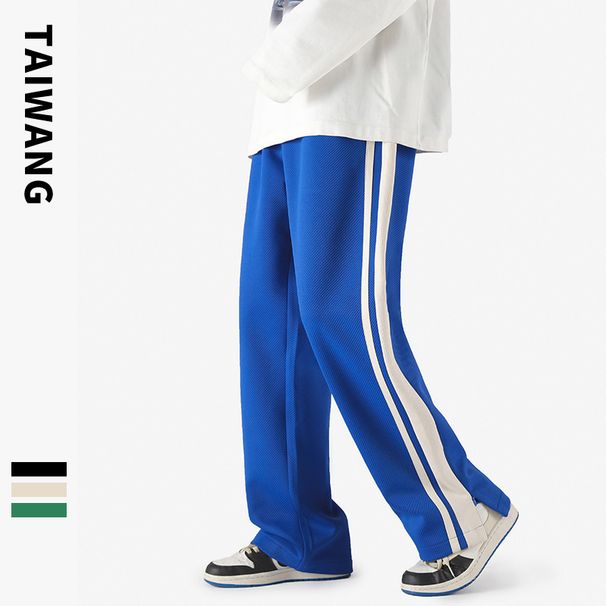 Herrenbekleidung Modische gestrickte Freizeithose für Herren 2024 Herbst und Winter neue gestreifte Sporthose lockere Hose für Herren_voghion.com