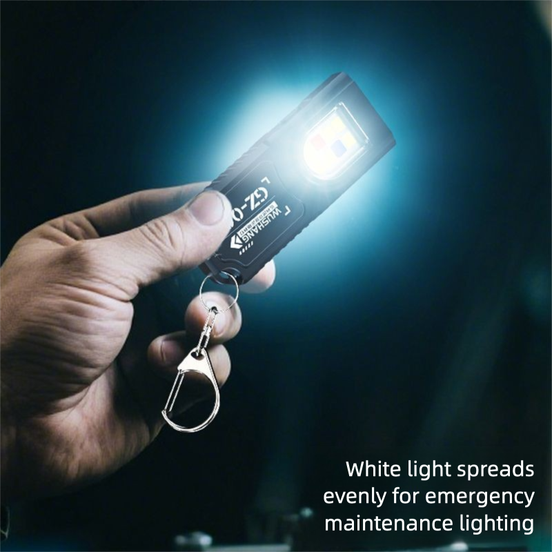 German Portable Waist Hanging Keychain Mini Flashlight Multi-Function Emergency Rechargeable Anti-Keychain Super Large_voghion.com