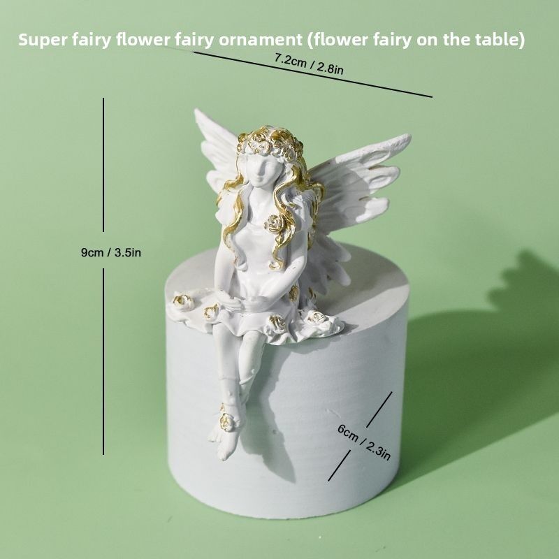 INS Flower Fairy Figurine Angel Character Elf Sculpture Decoration For Living Home Entrance Room Bedroom Ornament_voghion.com