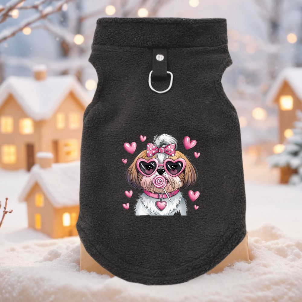 GOODVERYWinter-Hundemanteljacke – weiche Fleece-Haustierkleidung mit süßem Herz- und Welpengesichts-Design, warme Winterweste für Französische Bulldogge, Mops, Chihuahua_voghion.com