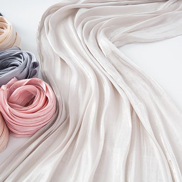 Asciugamano lungo in chiffon di seta lucido, fresco e traspirante, di nuova concezione, semplice, in tinta unita, stile malese_voghion.com