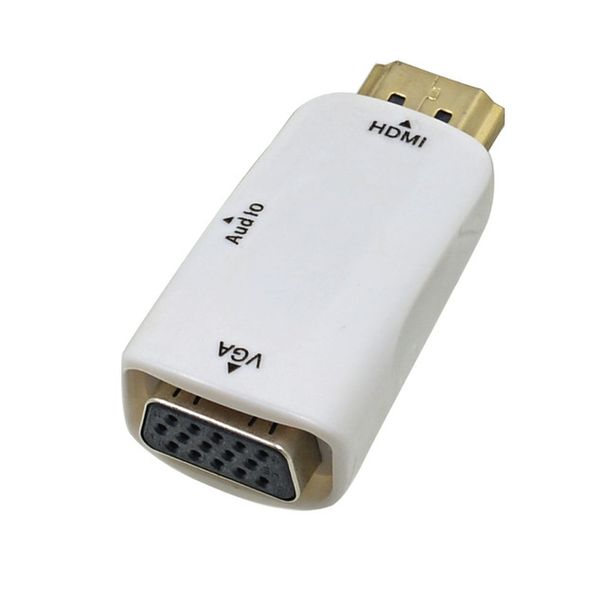 Convertisseur HDMI vers VGA mâle vers femelle avec câble audio pour PC portable tablette prise en charge adaptateur HDTV 1080P_voghion.com