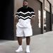 Men's Clothing Plus Size Summer T Shirt Shorts Suit Pattern Splicing 3D Digital Printing Casual Beach Pants Suit_voghion.com